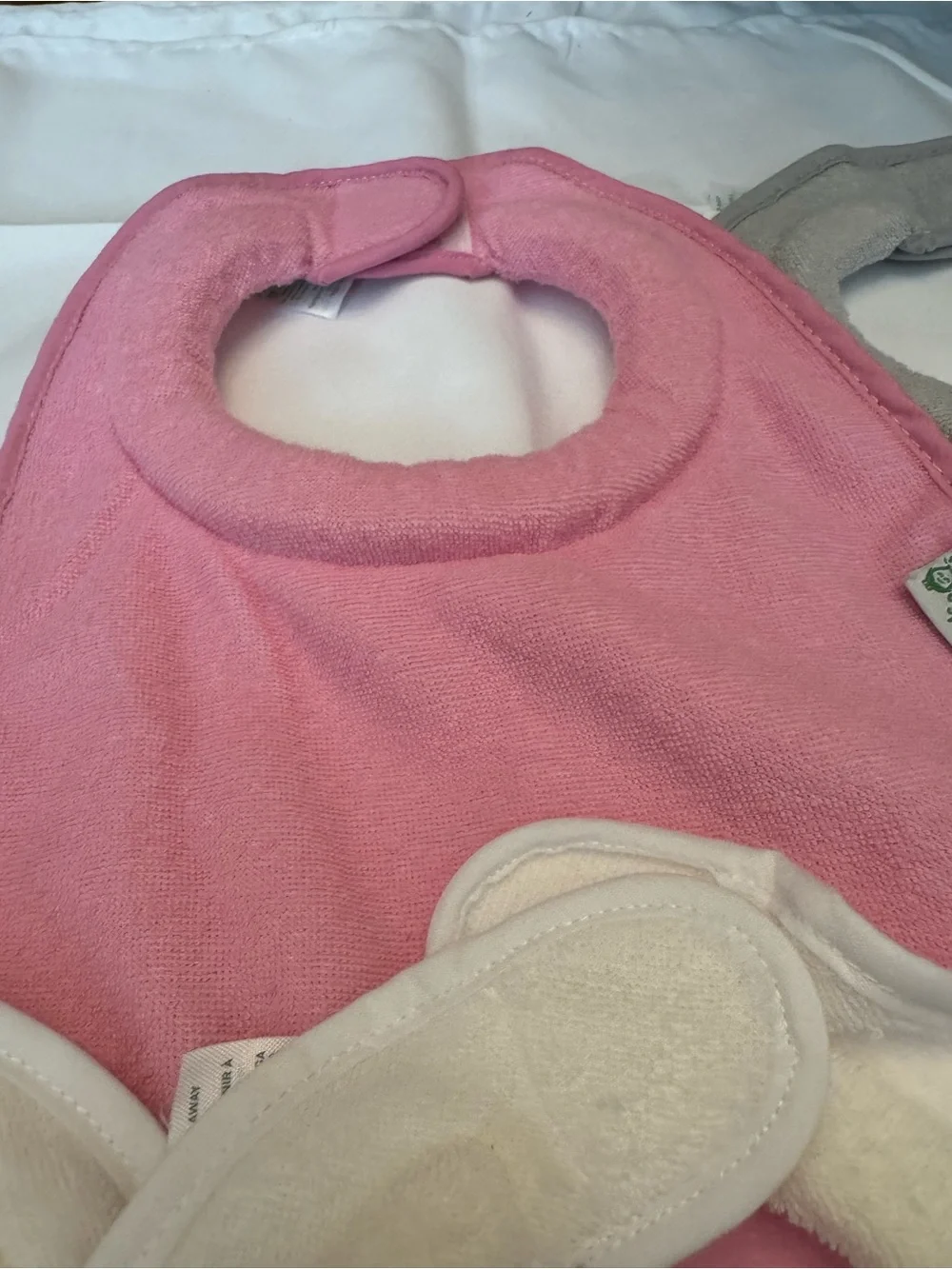 Green Sprouts 5pc Baby Bib Set - Pink, Gray, and White
